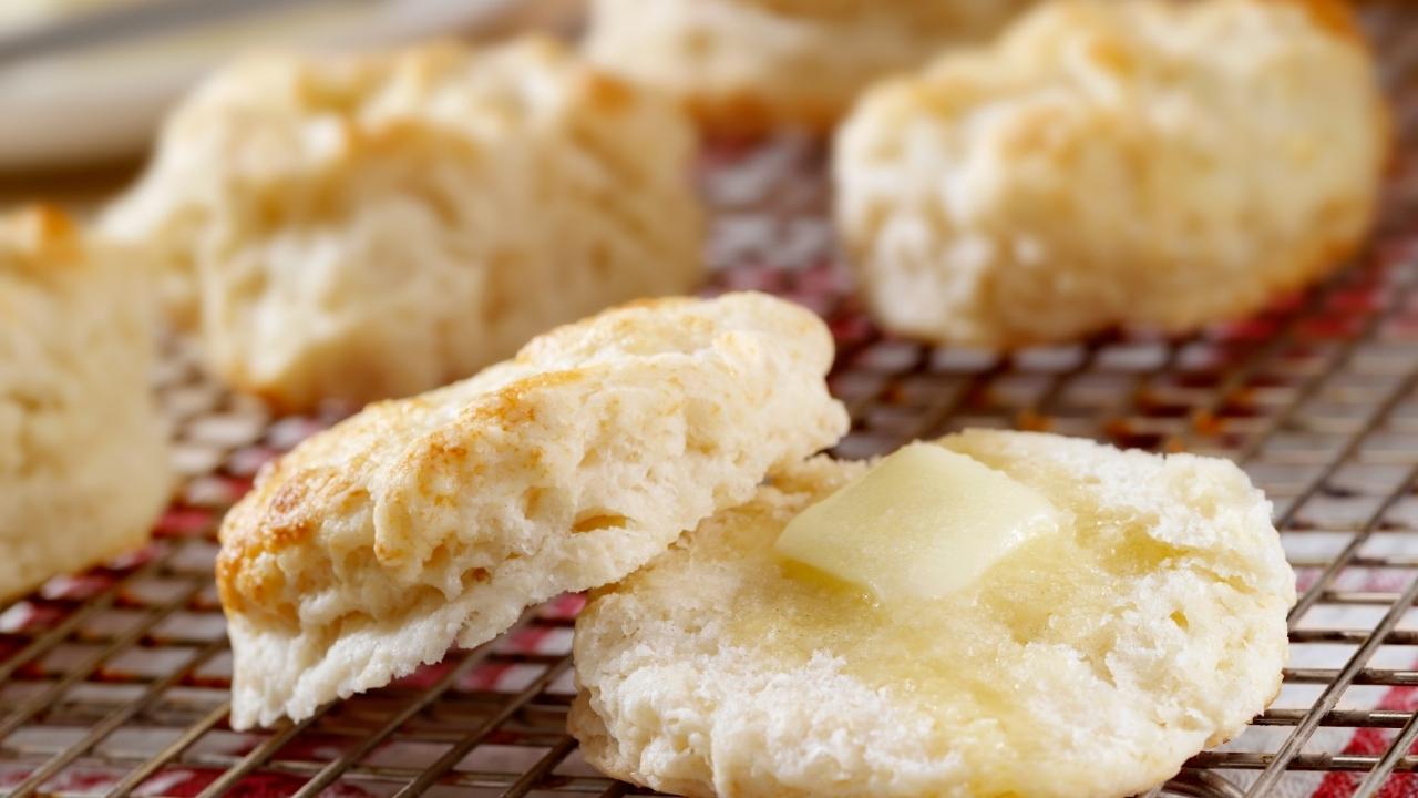 Buttermilk biscuits with honey butter